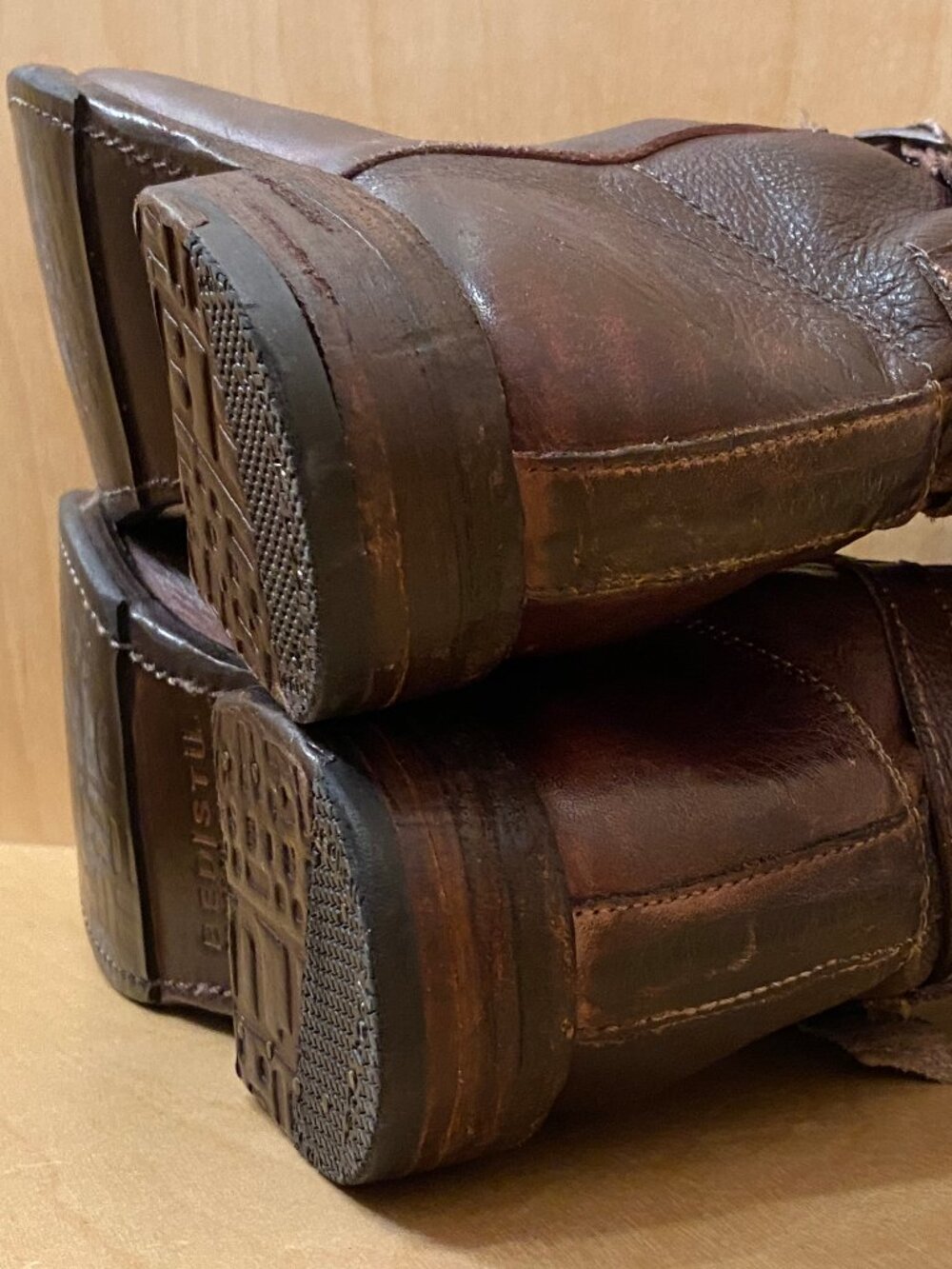 NEW Bed Stu "Turn" Double Buckle Distressed Brown Leather Boots - Size 8 - Picture 8 of 8